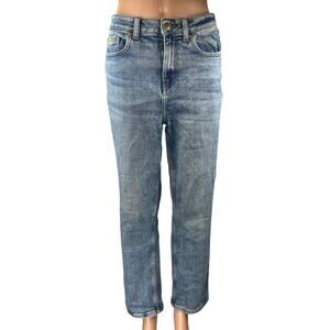 ONLY Women's Blue High Waisted Medium Wash Straight Leg Denim Jeans Size 28